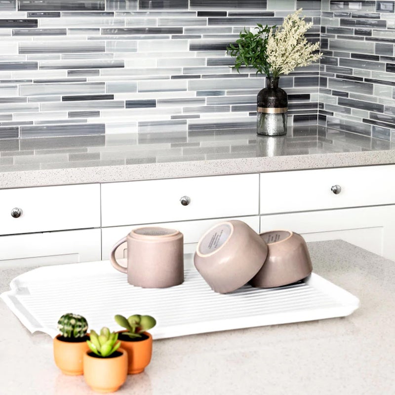 Better Houseware Drain Boards for Kitchen Counter Frosted Dish Drainer Mat Shields Countertops from Water Damage 19.5 x 15.5 x 1.25 - Image 5